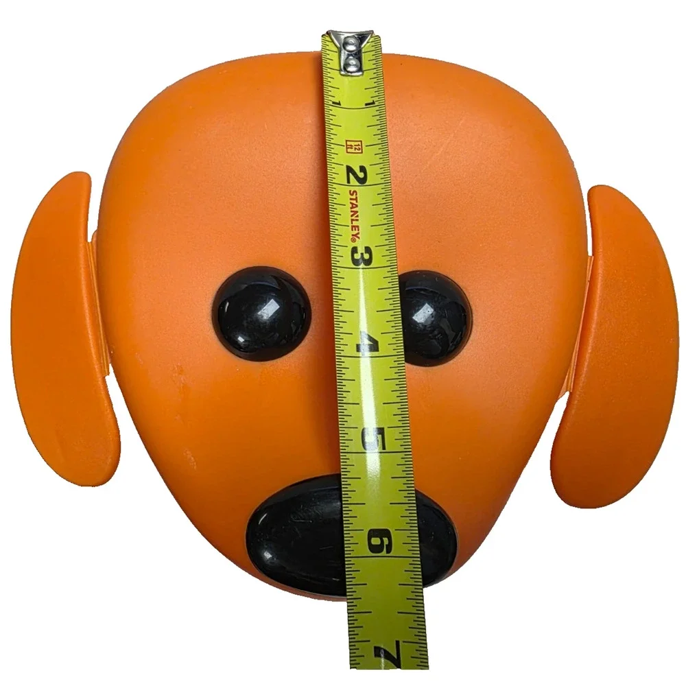 IKEA SMASKA Orange Dog, Black Nose & Eyes w/Snap Down Ears, Snack, School Lunch